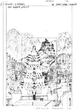 The artist's initial sketch for the cover of Hand of the King's Evil
